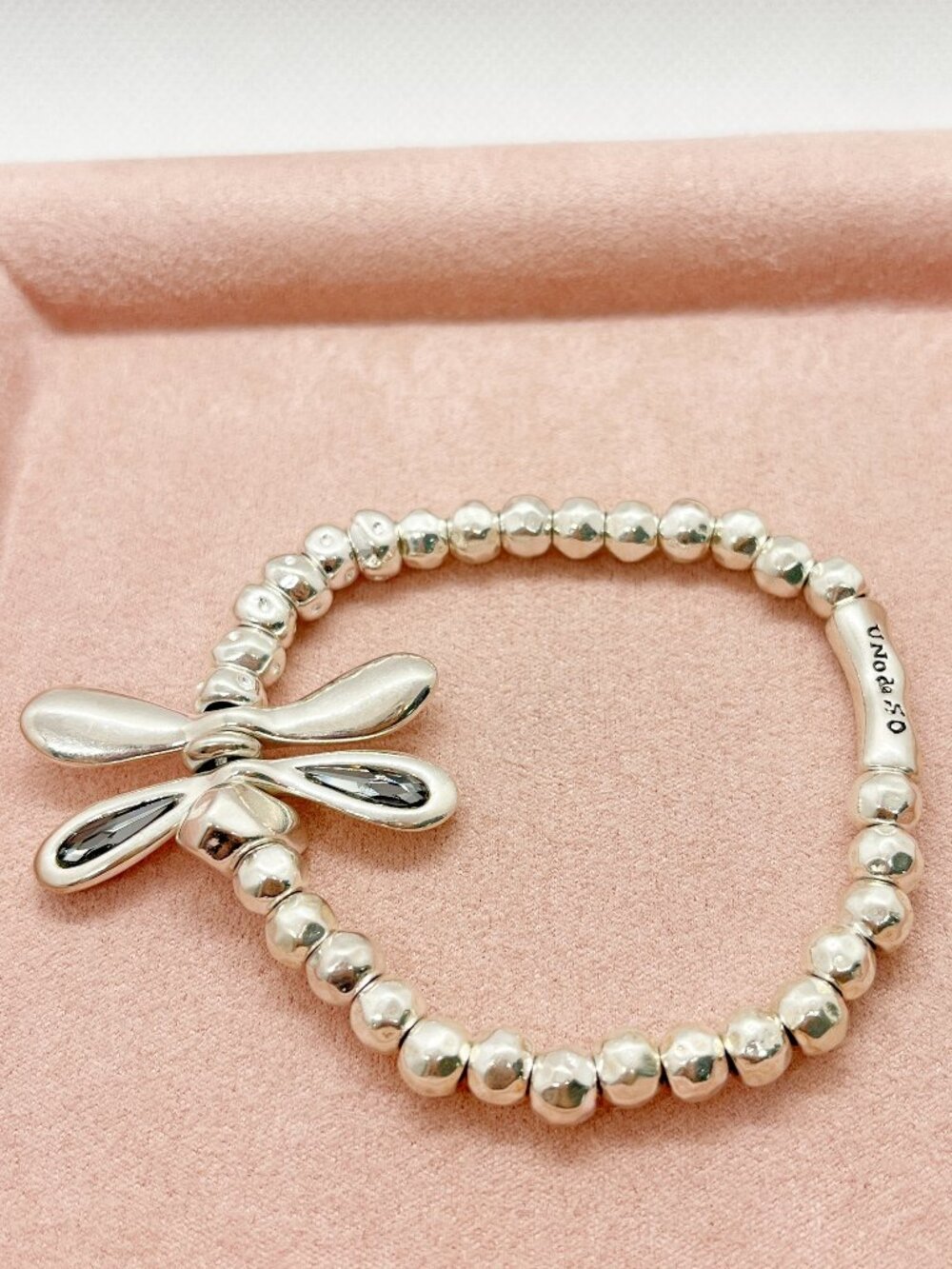 UNO de 50 Style Dragonfly Silver Beaded Bracelet - Picture 2 of 4